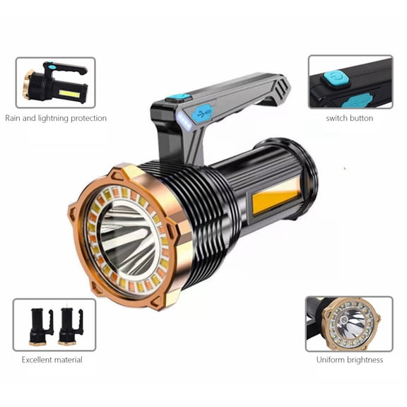 Cevemin Portable Camping Light with Side Light and Work Light - 8 Light Modes, Super Bright Spotlight for Outdoor Camping, Home, Car, Hunting, Boating
