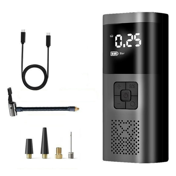 Cevemin Portable Car Tire Inflator Pump - Smart Wireless Air Compressor with Digital Pressure Gauge and LED Light for Car Bicycle Vehicle Tires