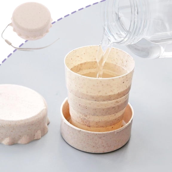 Cevemin Portable Telescopic Water Cup - 130ml Foldable Travel Cup for Outdoor Activities and Home Use