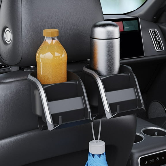 Cevemin Premium Car Seat Back Organizer with Built-in Charging Port & Hooks – Multipurpose Car Storage Box for Water Bottles, Phones, Umbrellas – Durable Plastic Car Accessories (12x15.5x10.3cm)