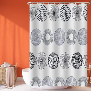 Cevemin Printed Waterproof Shower Curtain - Moisture-Proof, No Punching Required, Free Hooks - Bathroom Curtain & Partition Curtain - PEVA material - 70.9"x35.4"