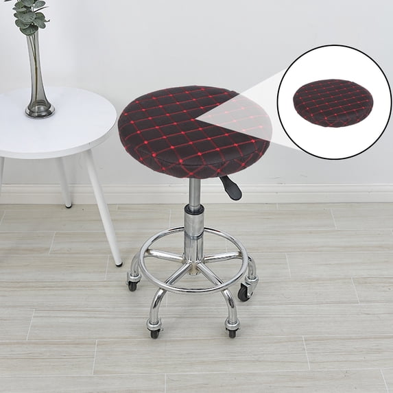Cevemin Round Bar Stool Cover with Elastic Bands - Anti-Slip Cloth Seat Cover for Home Kitchen Use