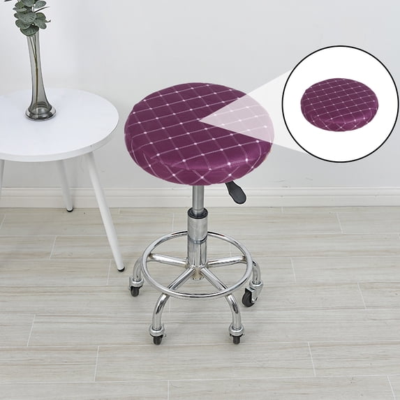 Cevemin Round Bar Stool Cover with Elastic Bands - Anti-Slip Cloth Seat Cover for Home Kitchen Use