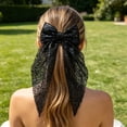 thumbnail image 1 of Cevemin Sequined Bow Hair Clip Back Of Head Ribbon Spring Clip Fashion Hair Accessory Sparkly Decorative Barrettes For Women Girls Daily Party Graduation Hairstyle, 1 of 3