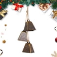 thumbnail image 1 of Cevemin Set of 3 Christmas Bell Brass Cow Shabby Style Rustic Metal Hanging Giant Cow Bells Decor, 1 of 9