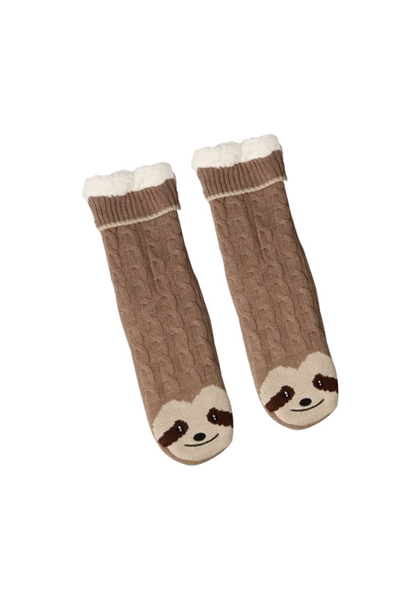 Sloth Women’s Fuzzy Slipper Socks with Grippers - Super Soft Warm Cozy Non-Slip Socks for Indoor Use, Ideal Gifts for Christmas, Birthday, Mom, and Elderly