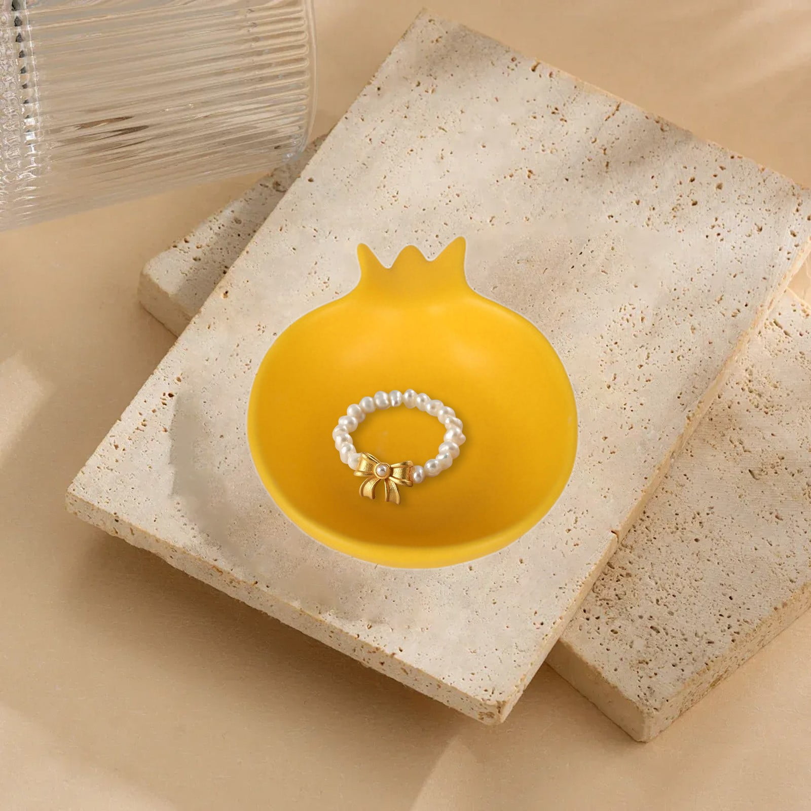 Cevemin Small Pomegranate Ceramic Jewelry Tray - Multi functional ...