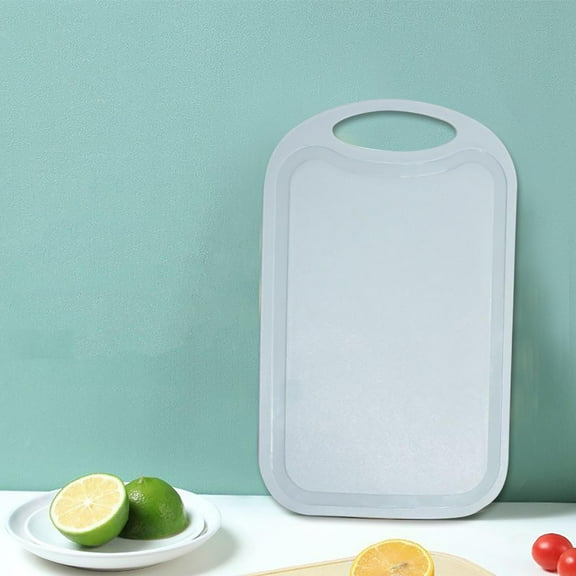 Cevemin Small Straw Cutting Board with Hanging Hole - Eco-Friendly Kitchen Chopping Board for Fruits Vegetables and Meats, Space Saving Design for Countertop Storage