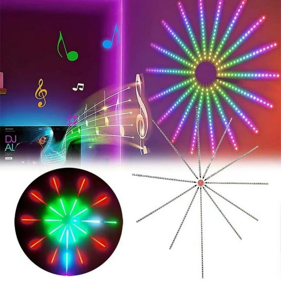 Cevemin Smart USB Powered RGB LED Strip Lights with Burst Effect - App Controlled Color Changing Lights for Room Decor and Christmas Holiday