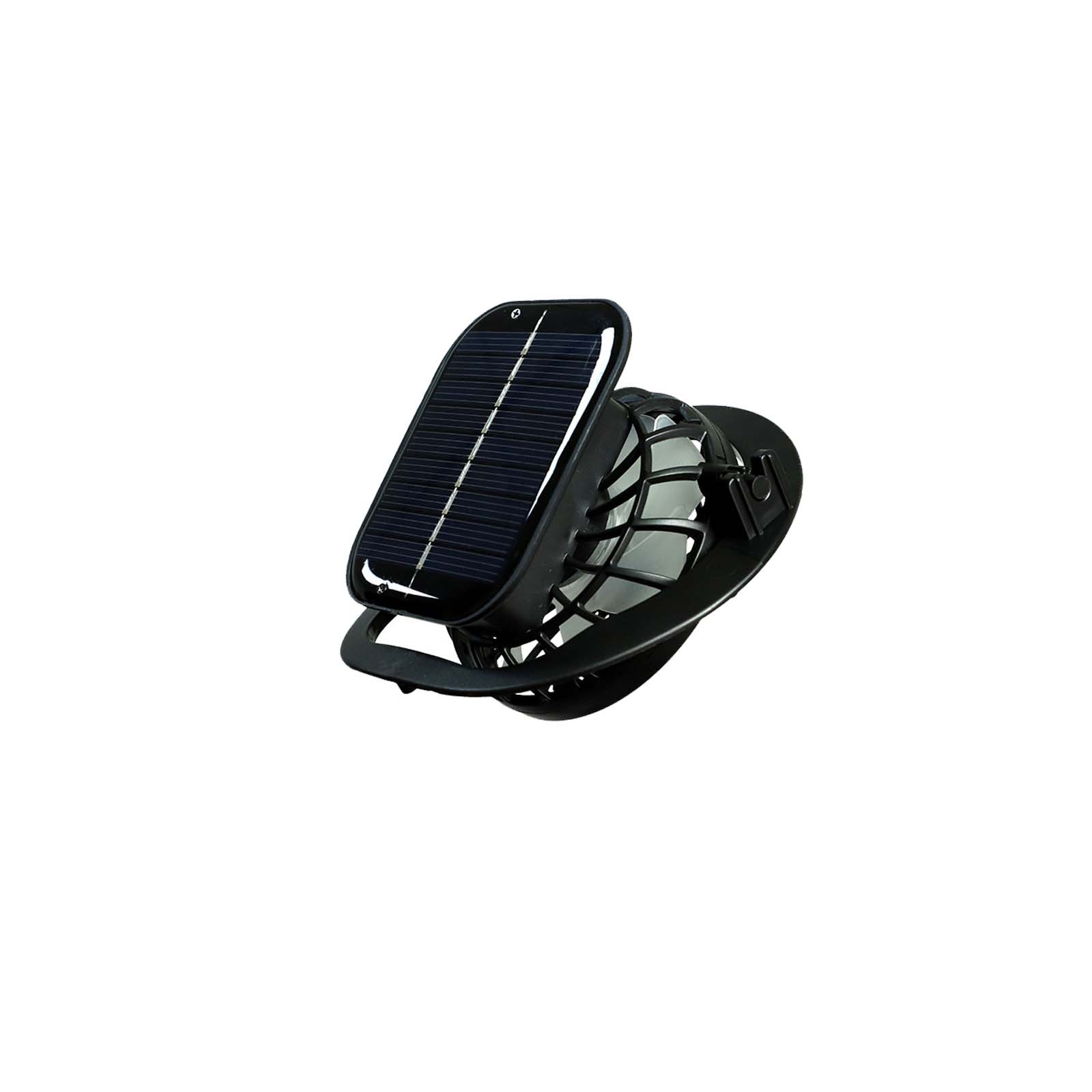 Cevemin Solar and Usb Rechargeable Battery High Wind Power Cold Hat Dugout/clip Electric Fan, Quiet Battery Powered Solar Tent Fan for Picnic, Barbecue, Office