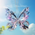 thumbnail image 1 of Cevemin Sparkling Crystal Butterfly Pendant Acrylic Car Mirror Charm - Adjustable Durable Home Décor, Bag Accessory with Fade-Resistant Design (3.15x2.91 Inch), 1 of 8