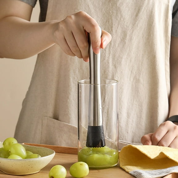 Cevemin Stainless Steel Ice Crusher - Manual Beverage Ice Crusher with Weighted Handle for Home Bar and Bartender Tools, Silver