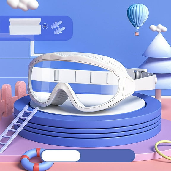 Cevemin Swimming Goggles and Swim Caps Set - Waterproof Fog Resistant Large Frame High-Definition Diving Goggles for Swimming and Diving Activities