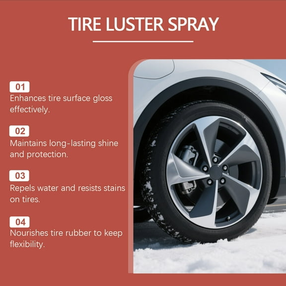 Cevemin Tire Brightening Care Spray 120ml - Plastic Bottle Non-Greasy Formula for Car Truck SUV Tires Restoration and Protection