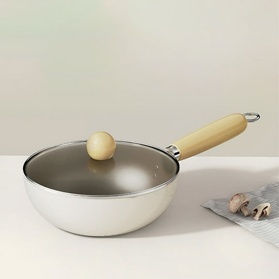 Cevemin Titanium Crystal Ceramic Nonstick Frying Pan - Beige Ceramic Skillet for Omelette, One-Person Food and Household Cooking