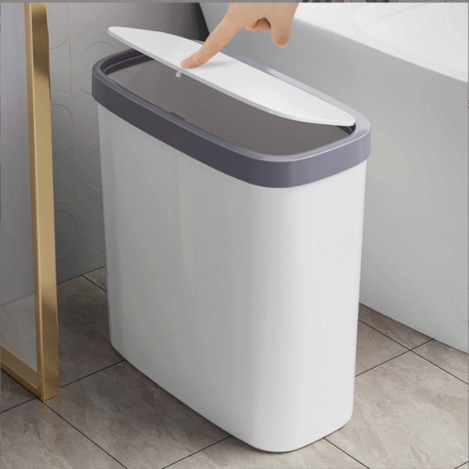 Cevemin Trash Can, Corner Trash Can, Push-type Household Kitchen and Bathroom Cover Trash Can ...