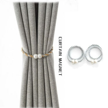 Cevemin Two 16 inch Magnetic Curtain Straps for Convenient Curtain Weaving and Fixing Ropes, Decorative Curtain Drape Tie Backs for Home and Outdoor Window Drapery