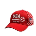 thumbnail image 1 of Cevemin USA 2026 Patriotic Flag Soccer Baseball Cap, Adjustable Sport Printed Sun Hat for Men Women Football Sports Fans Daily Outdoor Wear, 1 of 5