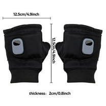 Cevemin USB Rechargeable Fingerless Heated Gloves for Women & Men - Portable Heating Hand Warmer with 3 Heat Settings, Type-C Fast Charging for Indoor Outdoor Winter Hiking Camping Activities