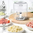 thumbnail image 1 of Cevemin USB Rechargeable Mini Garlic Chopper - 30W Electric Food Processor with 3 Blades, Portable for Travel, Camping, Kitchen | 250ml Capacity, Food Grade Material, 1 of 6