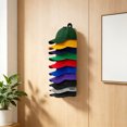 thumbnail image 1 of Cevemin Wall Mount Metal Baseball Cap Organizer Rack Holds Up To 10 Hats, Vertical Hat Storage Holder for Closet Bedroom Door, 1 of 6