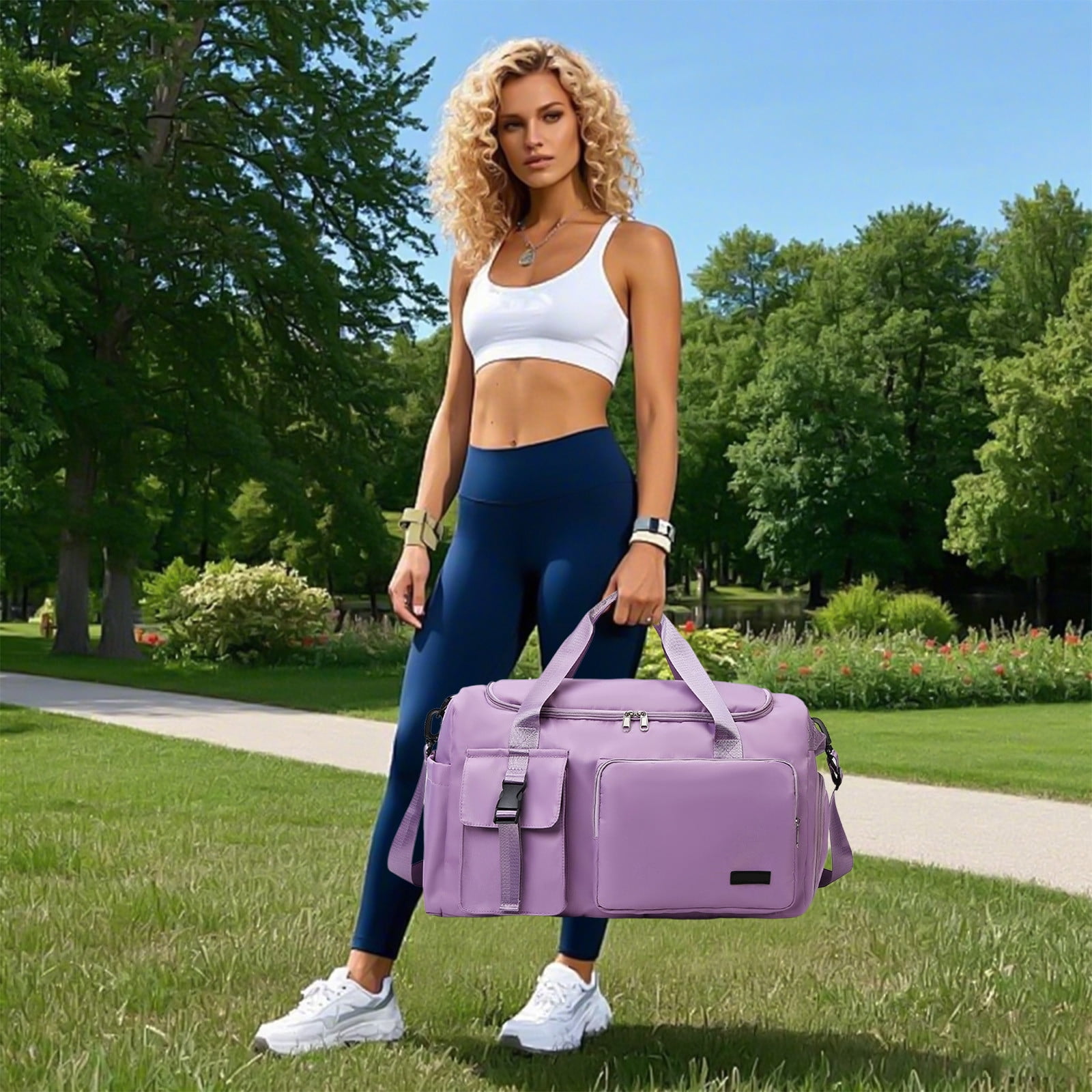 Single Shoulder Yoga Bag Sports Fitness Bag Cashew Flower Ethnic Sail Cloth Bag