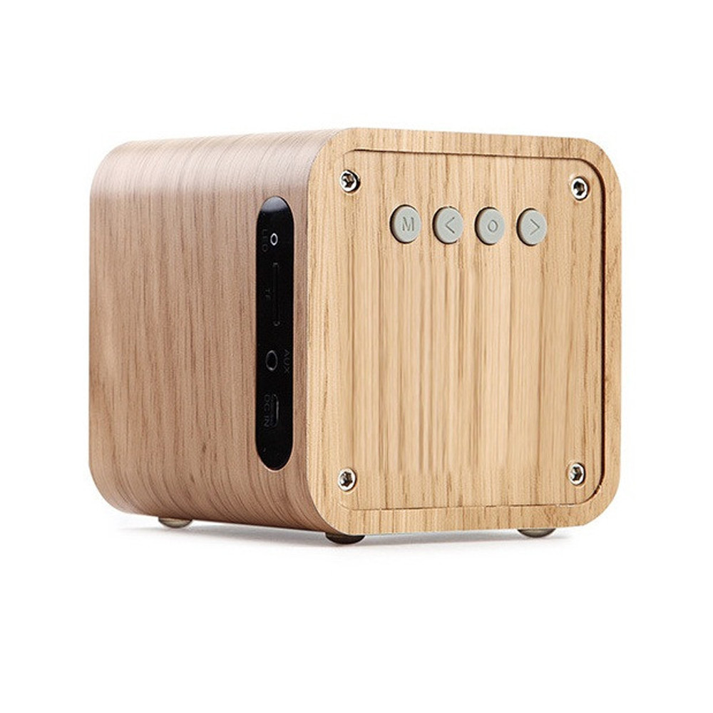 Cevemin Wood Wireless Bluetooth 4.0 Stereo Speaker Sound Box FM Radio for Home, Outdoor, Travel, Camping, Portable Bluetooth Boombox, Bluetooth Speaker