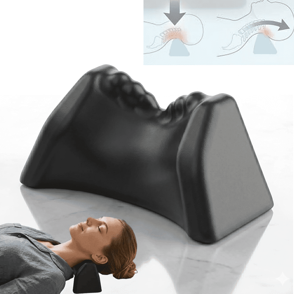 Posture Release Tool, Occipital Release Tool & Neck Stretcher, Cervical Traction Device with Acupressure Nodes for Tension Headache Relief, Neck & Shoulder Relaxer Pillow
