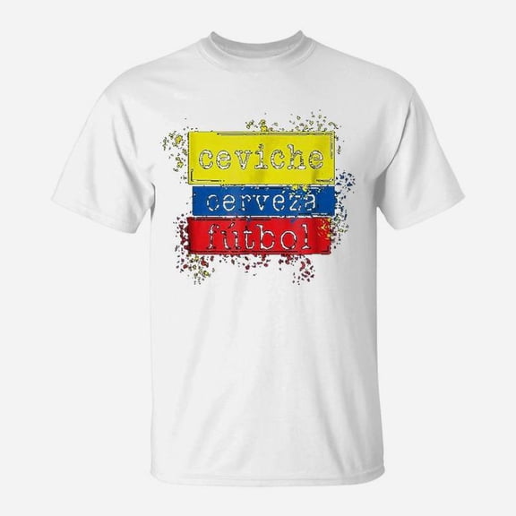 Ceviche Cerveza Futbol Ecuador Flag Soccer TShirt