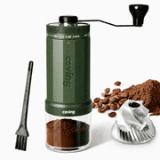 Ceving Manual Coffee Grinder, Stainless Steel Burrs, 60g Large Capacity, 40 External Settings, High Precision, Food Grade Plastic Body, Forest Green