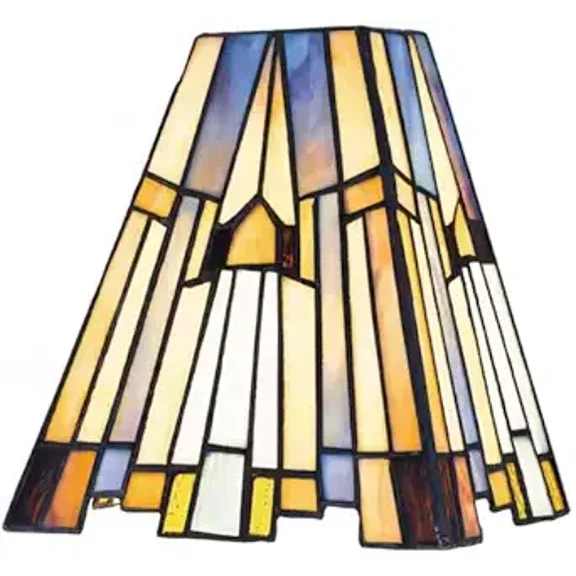 Ceybo 1 Light Matte Black Tiffany Style Wall Sconce Light Fixture with Geometric Stained Glass Shade, Dimmable Lighting for Home Décor