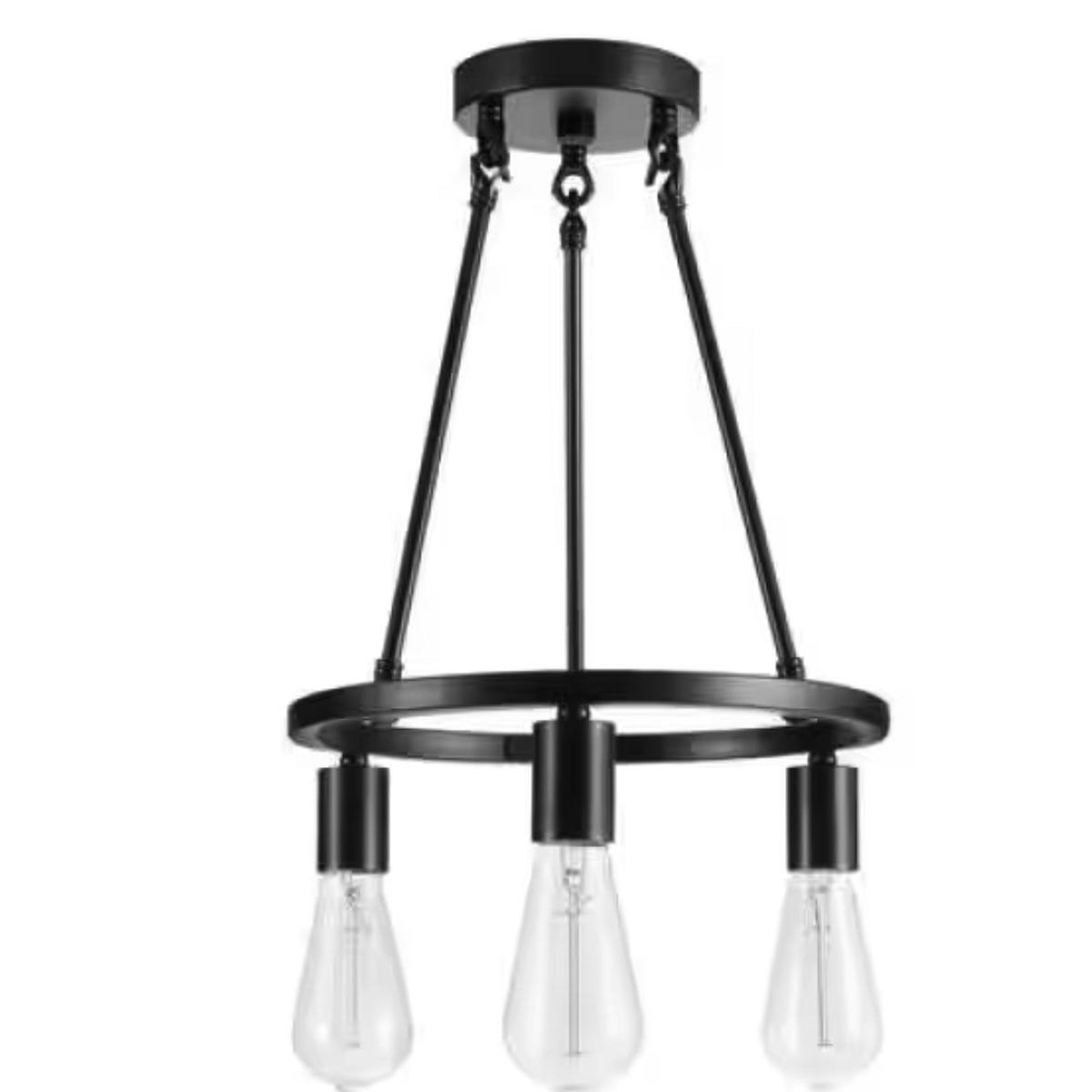 Ceybo 3-Light Black Semi-Flush Ceiling Light Fixture