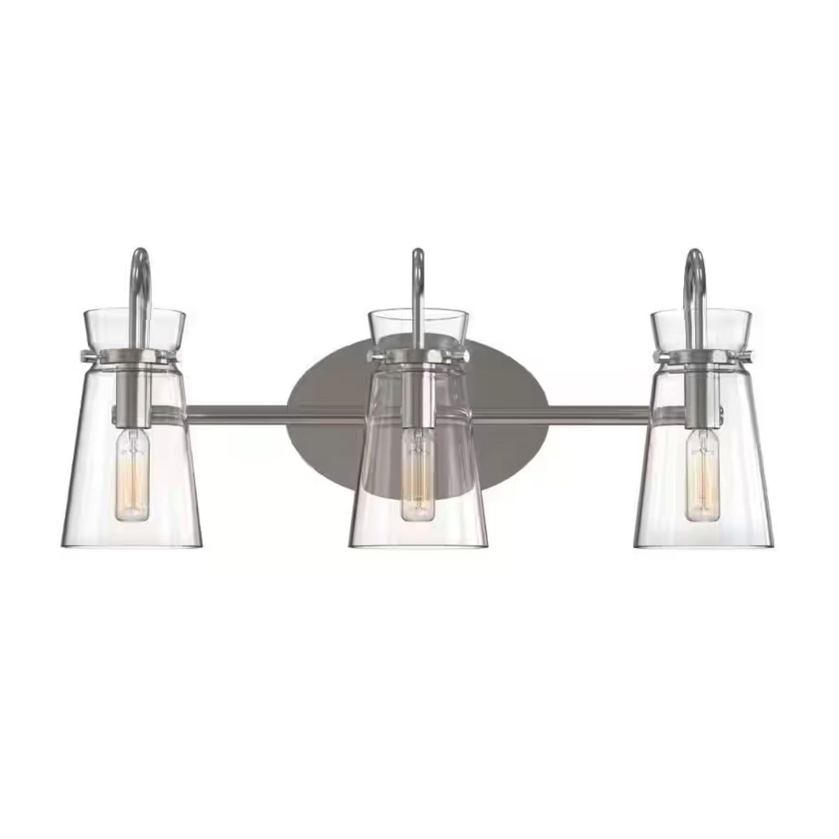 Ceybo 4 Light Vanity Lights for Bathroom — Brushed Nickel Finish with Clear Glass Shade