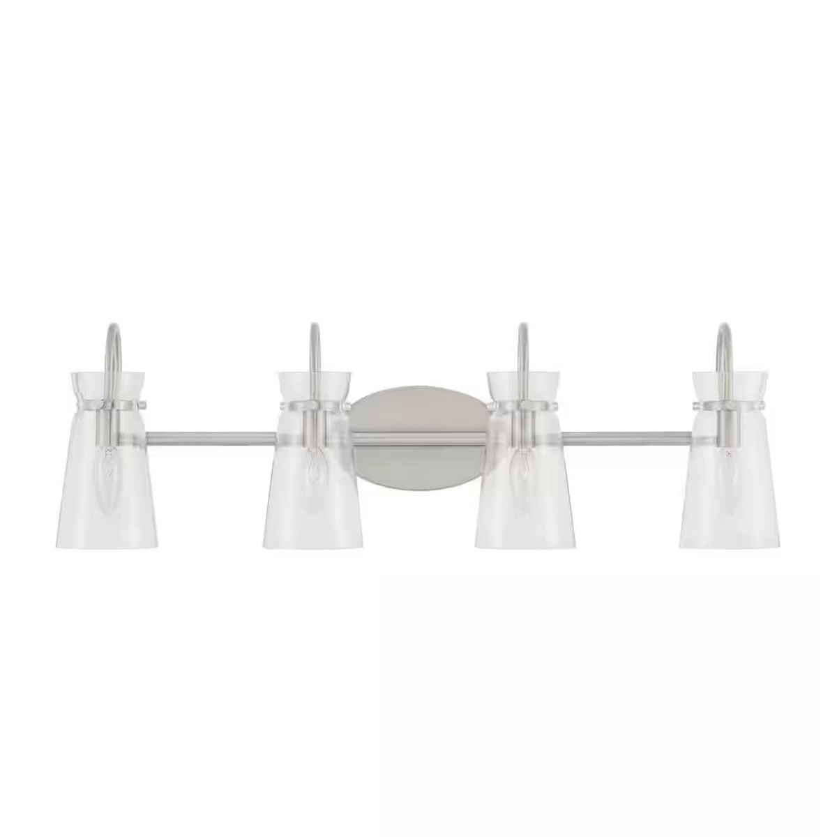 Ceybo 4 Light Vanity Lights for Bathroom — Brushed Nickel Finish with Clear Glass Shade