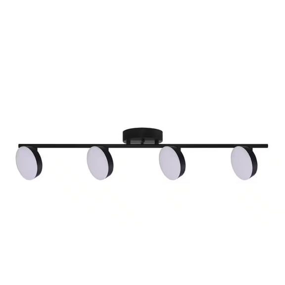 Ceybo 4-Lights Black Integrated LED Fixed Track Lighting Kit