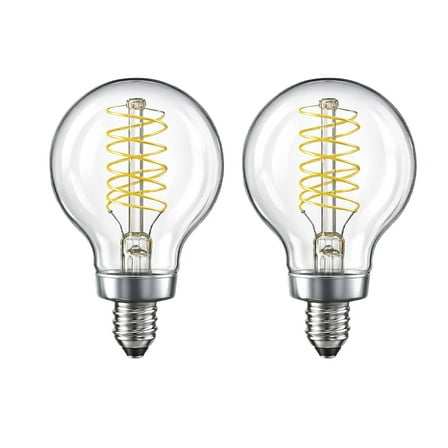 Ceybo 60-Watt Equivalent G16.5 Dimmable Fine Bendy Filament LED Vintage Edison Light Bulb Warm White (2-Pack)