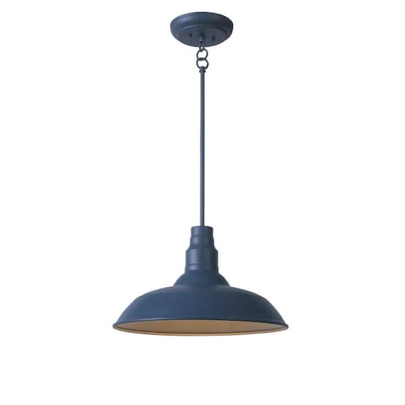 Ceybo Bell Ridge 1 Light Outdoor Mini Pendant Blue, Metal Barn-Style Shade, Wet Location Rated