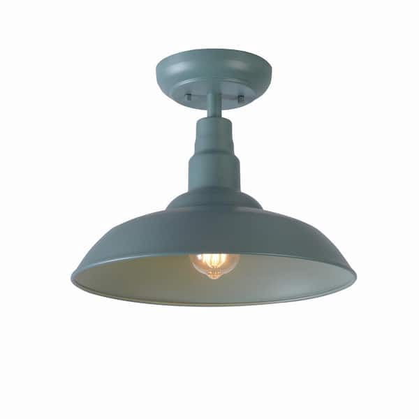 Ceybo Bell Ridge 1 Light Teal Semi‑Flush Ceiling Light