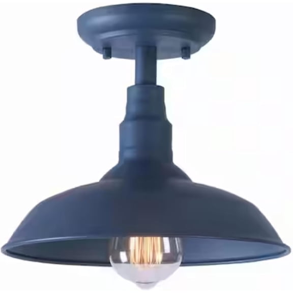 Ceybo Farmhouse Blue Semi‑Flush Ceiling Light – Indoor/Outdoor Low Profile