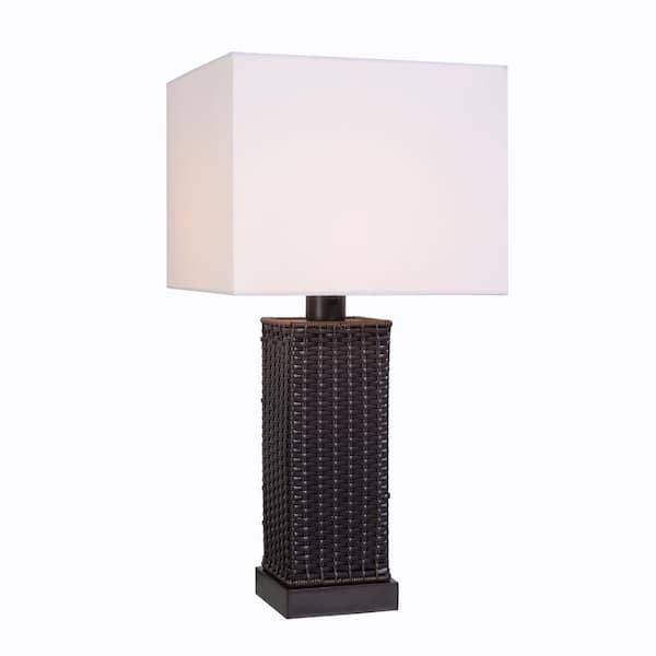 Ceybo Brown Outdoor/Indoor Square Table Lamp 27.5 in