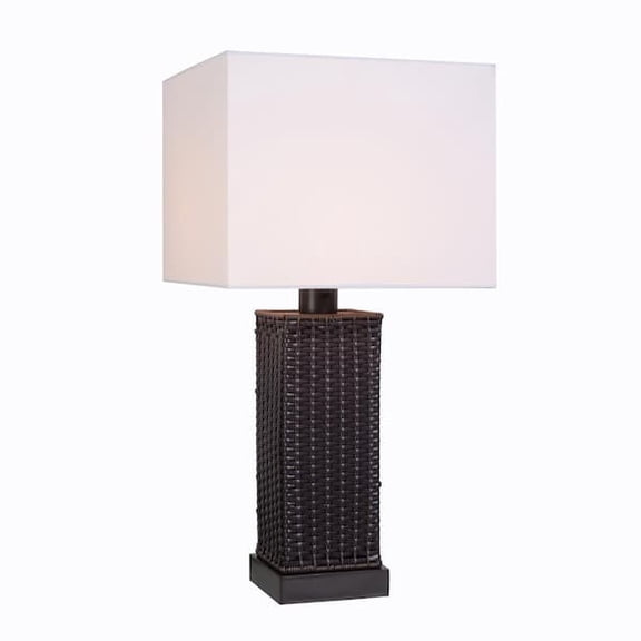Ceybo Brown Outdoor/Indoor Square Table Lamp 27.5 in