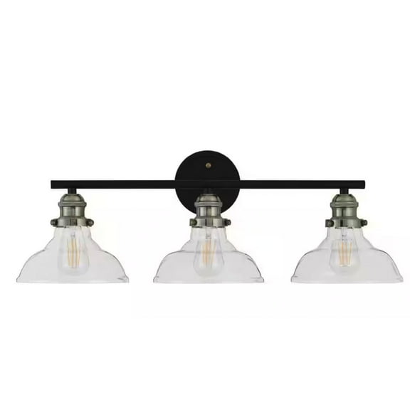 Ceybo Industrial Farmhouse 3 Light Bathroom Vanity Fixture with Clear Glass Shades in Oil Rubbed Bronze Finish, Perfect for Living Room and Kitchen