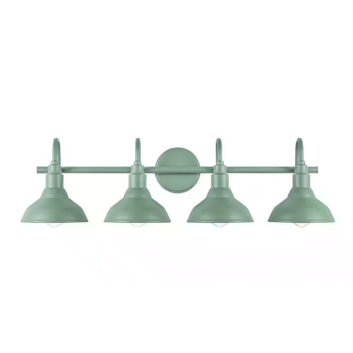 Ceybo Teal 4-Light Bathroom Vanity Light, Rustic Farmhouse Schoolhouse Design, Metal Bell Shades Fixture for Vanities, Hallways & Mirrors