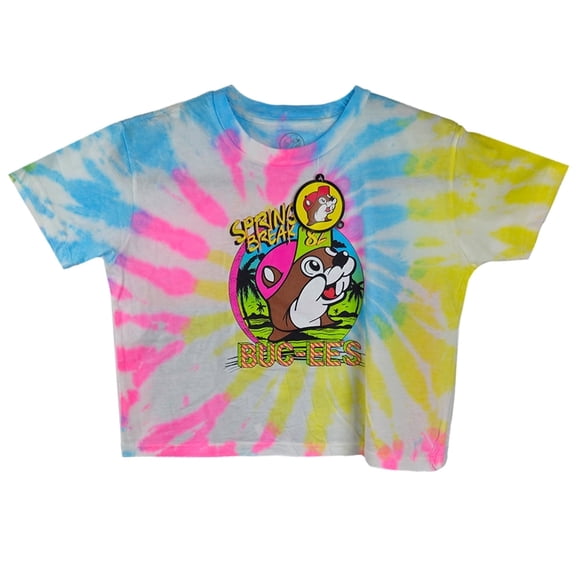 Ceybo Tie-Dye Crop Top 'Spring Break '82' for Girls Vibrant Design for Spring & Summer, Size YL