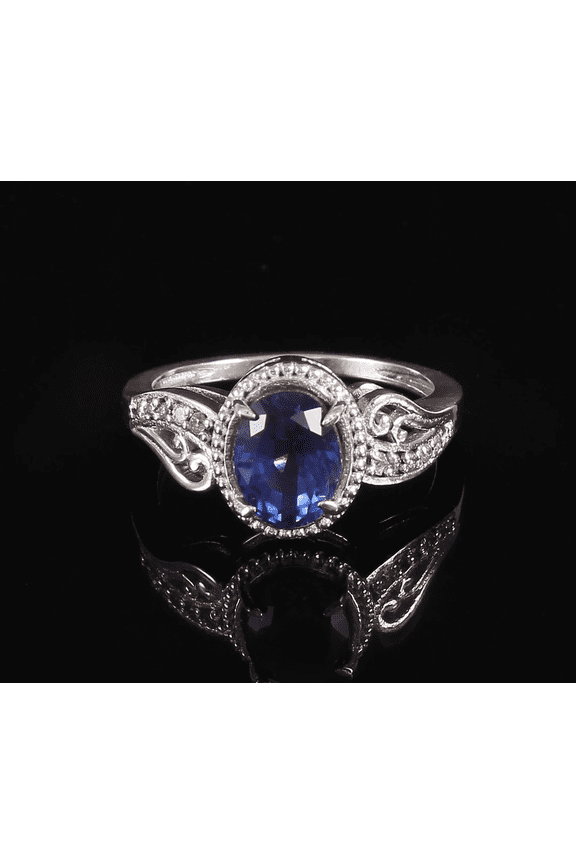 Ceylon Blue Sapphire Ring, Sapphire Gemstone Ring, Statement & Engagement Ring Gift For Her Wedding Ring, 925 Sterling Silver Valentine's Gift