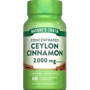 Ceylon Cinnamon Capsules | 2000mg | 60 count | Plus Chromium | by Natures Truth