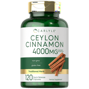 Ceylon Cinnamon Capsules | 4000mg | 120 Count | Non-GMO and Gluten Free | by Carlyle