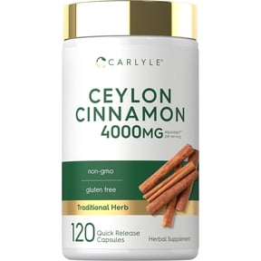 Ceylon Cinnamon Capsules | 4000mg | 120 Count | Non-GMO and Gluten Free | by Carlyle