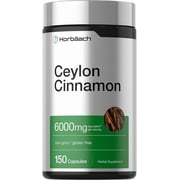Ceylon Cinnamon Capsules | 6000 mg Supplement for Men and Women | 150 Count | by Horbaach