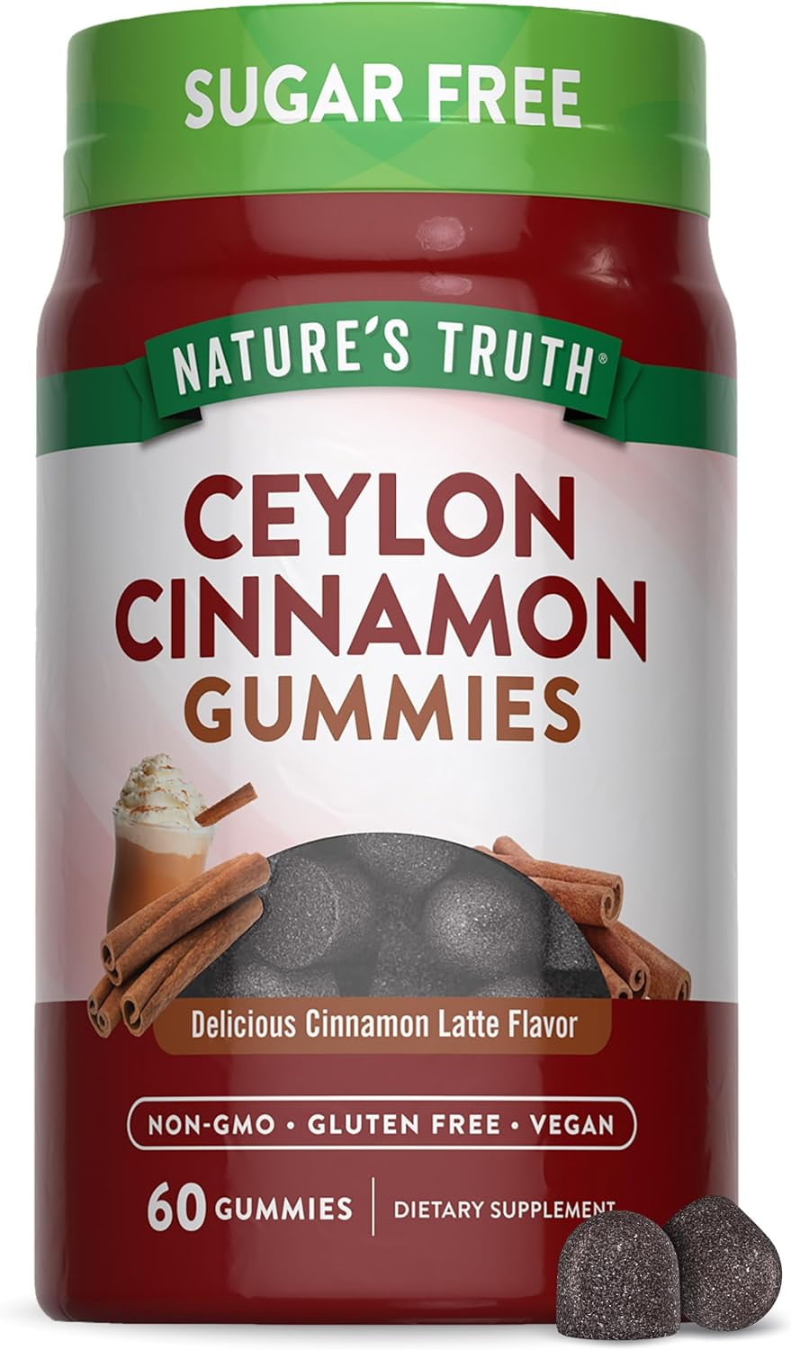 Ceylon Cinnamon Gummies | 2000mg | 60 Count | Sugar Free | by Nature's Truth